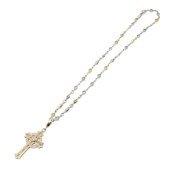 Authentic! Loree Rodkin 18k Yellow Gold + Silver Cross Diamond Necklace - Picture 12 of 12
